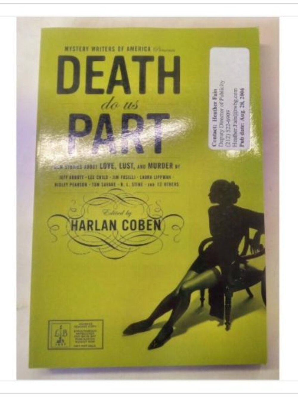 Death Do Us Part Love Lust Murder Mystery Little Brown 2006 ARC PB